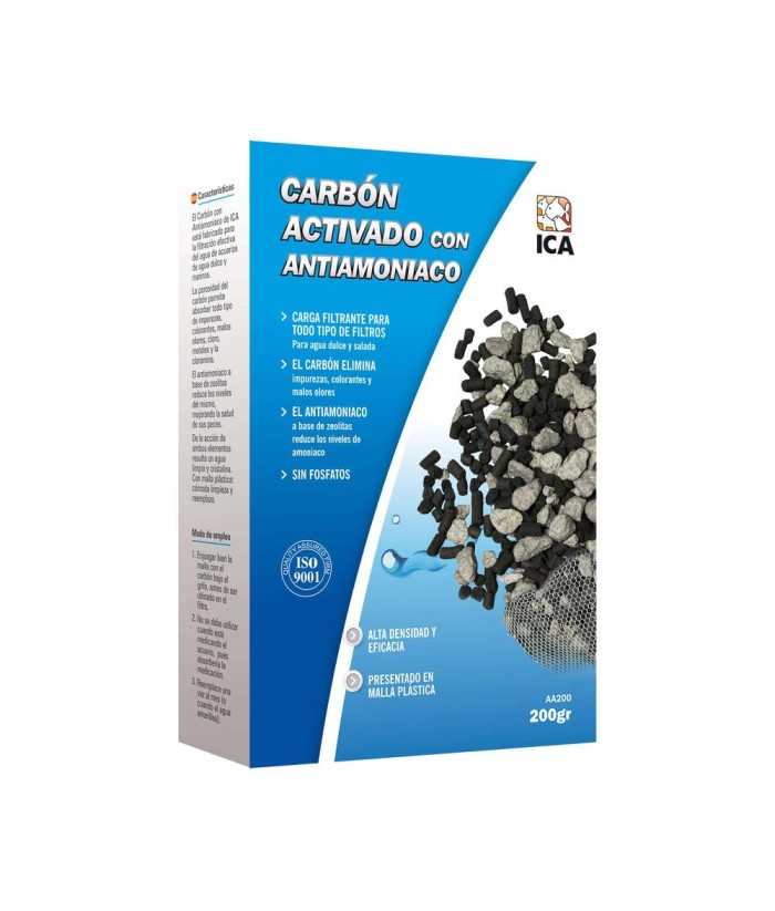 CARBON ACTIVADO C/ANTIAMONIACO 200GR ICA