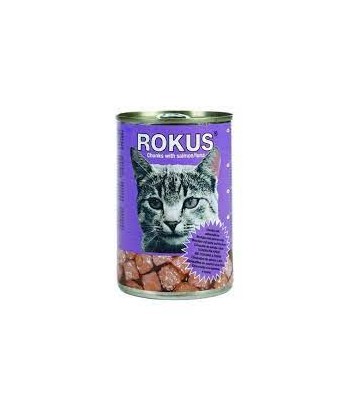 ROKUS GATOS CARNE 400GR POLLO SALMON