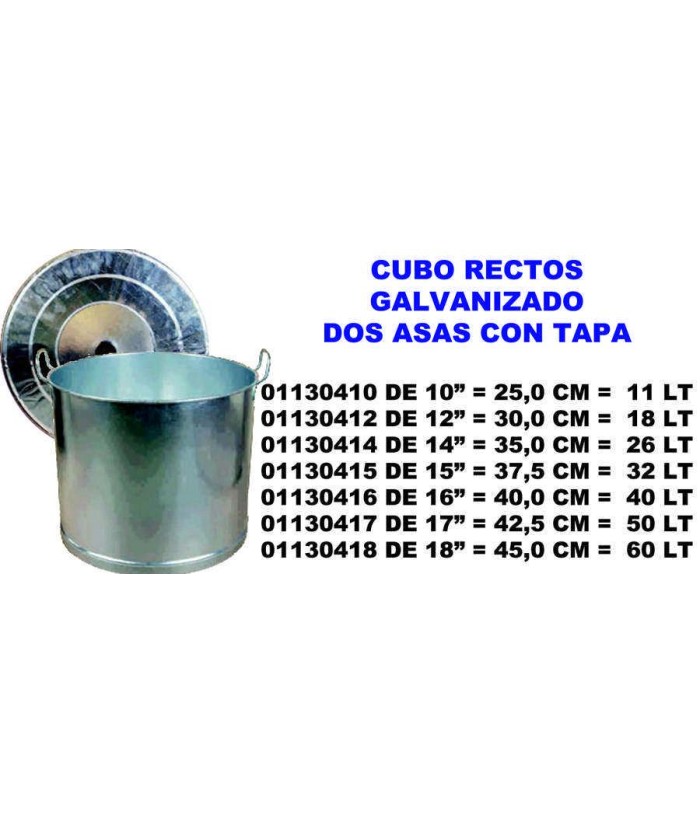 CUBO GALVAN  11LTS 2 ASAS Y TAPA RECTO