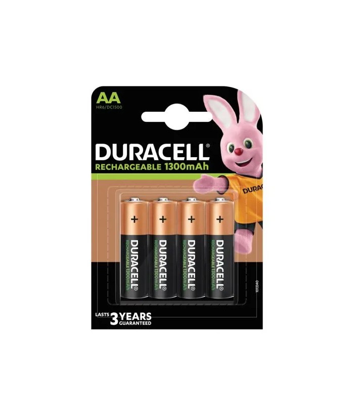 PILA RECARGABLE AA 1300MAH DURACELL 4UDS