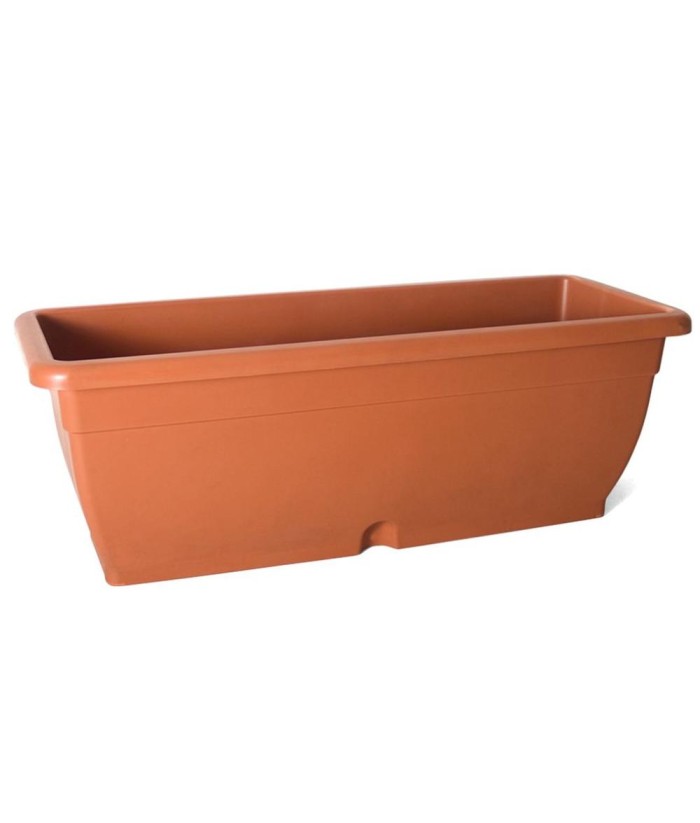 JARDINERA PLASTICO C/PLATO 100x38x36CM TERRACOTA