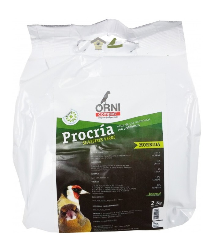 PROCRIA SILVESTRES VERDE MORBIDA 2KG ORNICOMPLET