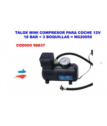 MINI COMPRESOR AIRE 12V COCHE 18BAR