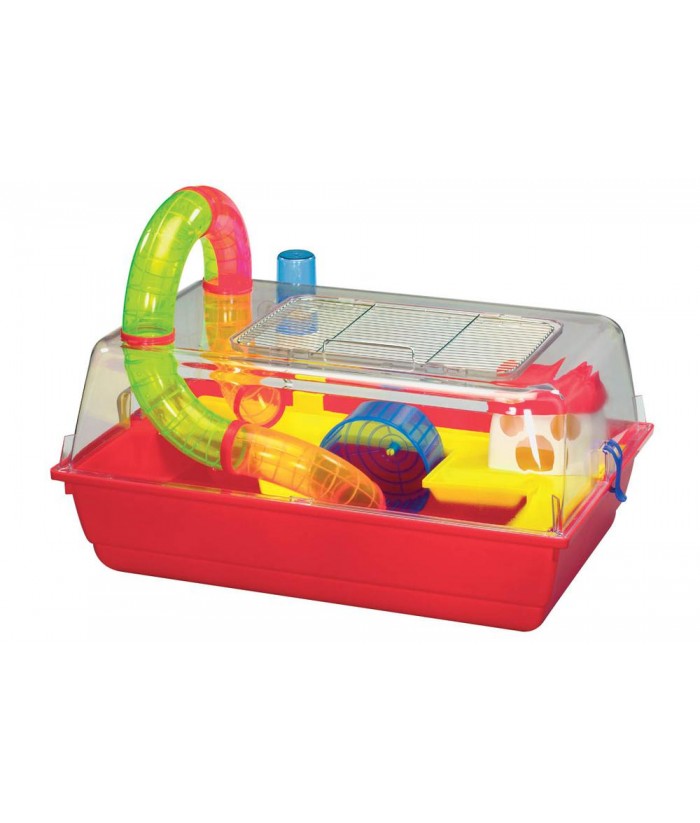 JAULA HAMSTER TECHO PLASTICO MANSION 60x40CM TUBOS