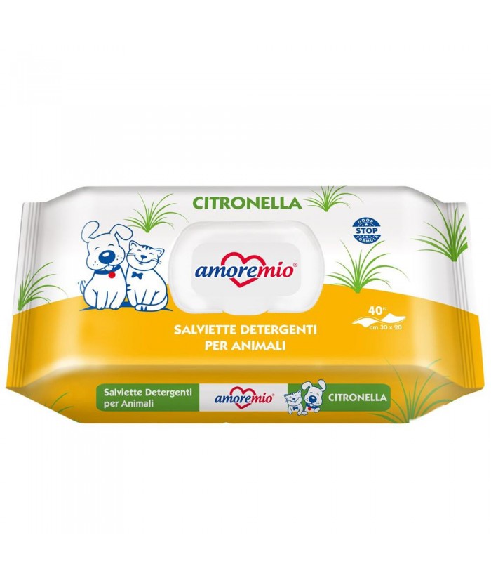 TOALLITAS HÚMEDAS PERROS 40UDS AMOREMIO CITRONELLA