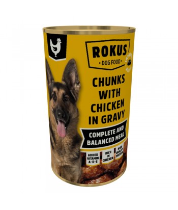 ROKUS CARNE PERROS LATA 1 3KG POLLO AMARILLO