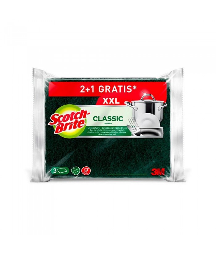 SCOTCH BRITE ESTROPAJO VERDE CLASSIC XXL 2 1UDS