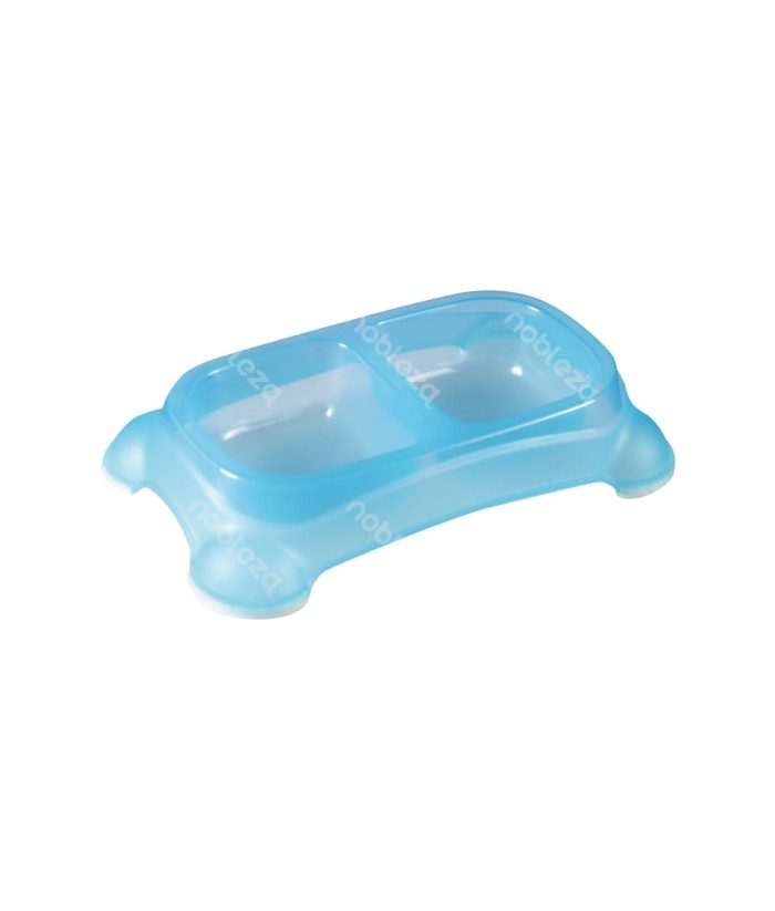 COMEDERO PERROS PLASTICO DOBLE 32x20x7CM