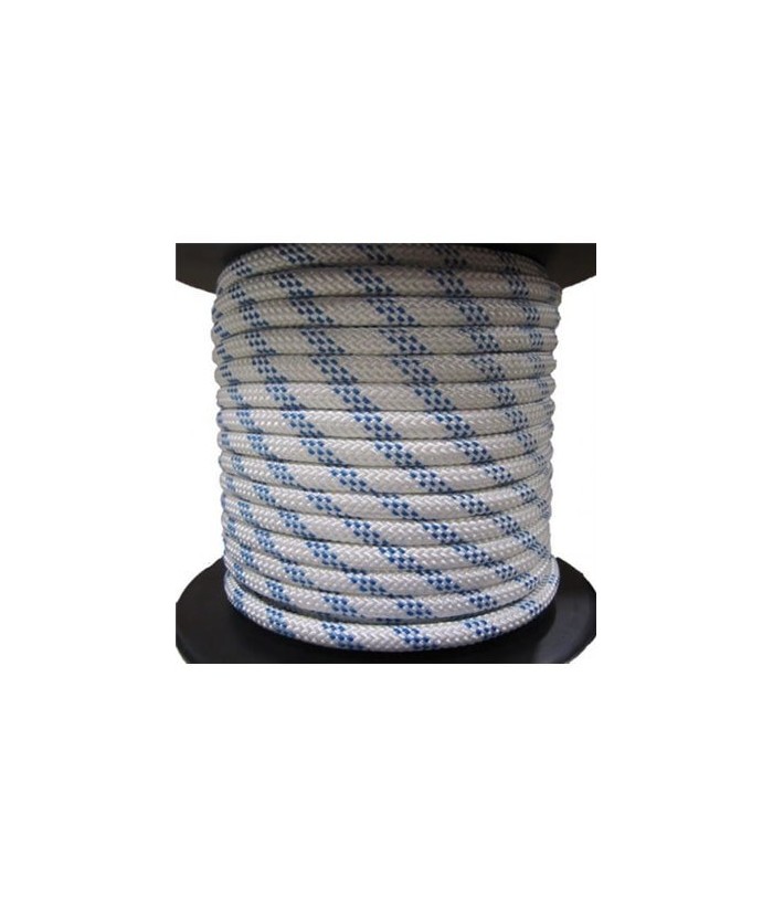 CUERDA NYLON TRENZADO BLANCO/AZUL 8MM  M  