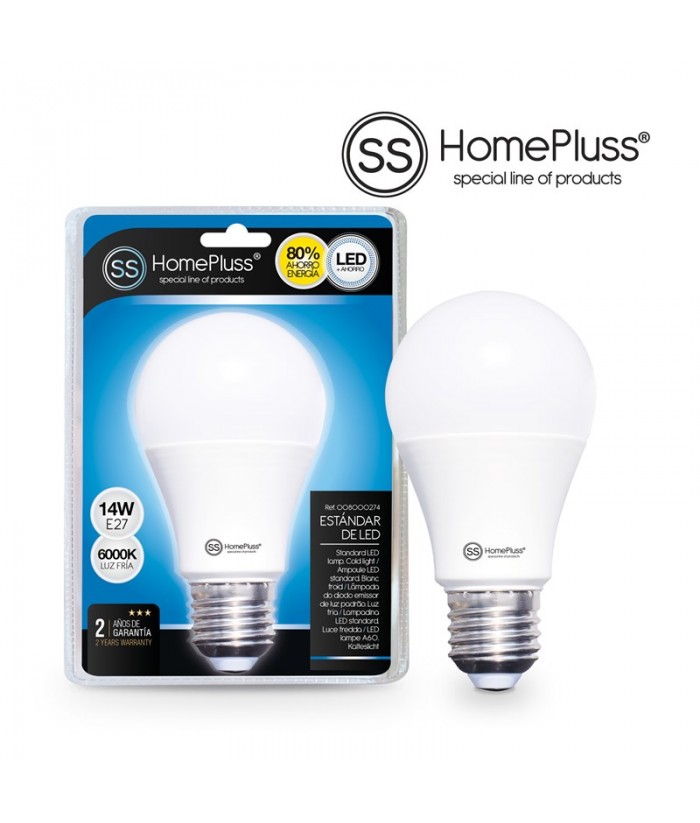 BOMBILLA LED E27 14W 6000K HOMEPLUSS