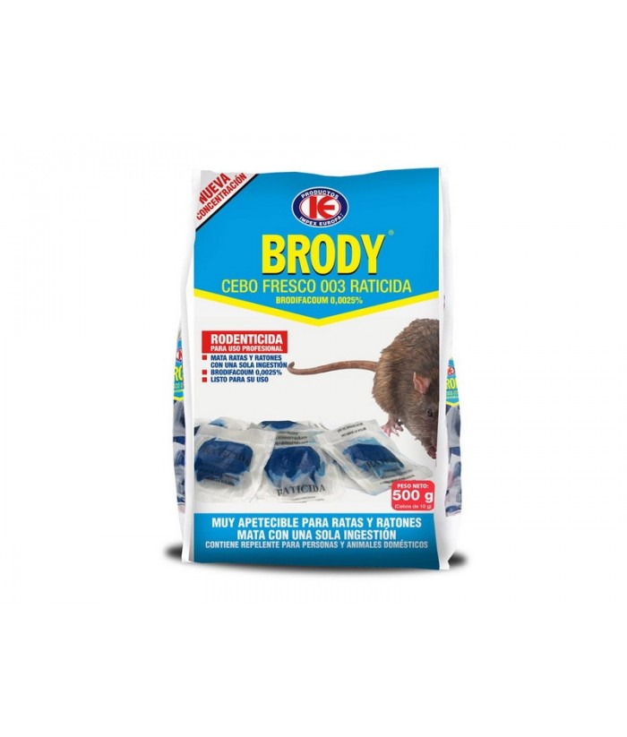 BRODY RATICIDA CEBO FRESCO 500GR BRODY RATICIDA CEBO FRESCO 500GR