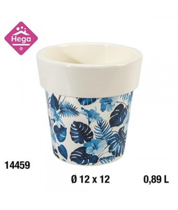 MACETA PLASTICO HEGA 12CM MELISA FLORAL AZUL