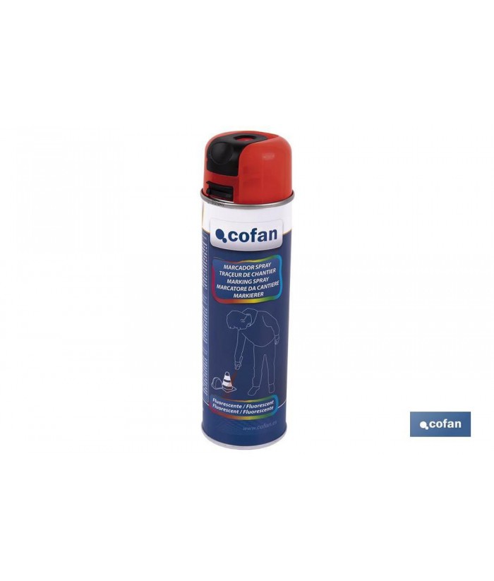 MARCADOR SPRAY FLUORESCENTE 500ML ROJO