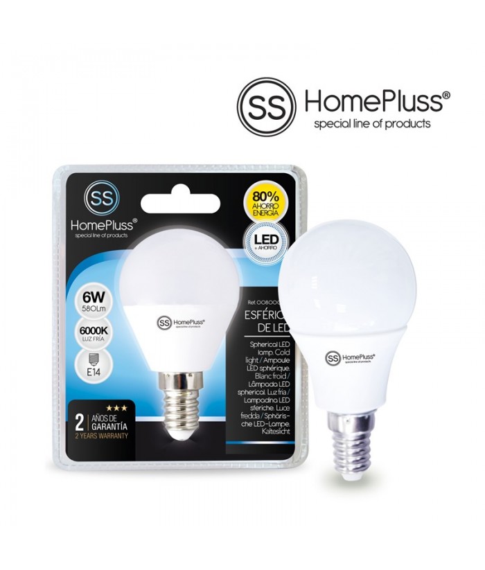 BOMBILLA LED E14 6W FRIA 6000K HOMEPLUSS