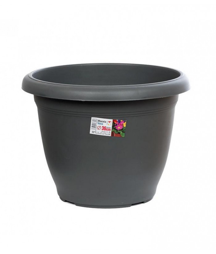 MACETA PLASTICO CAMPANA 35CM ANTRACITA