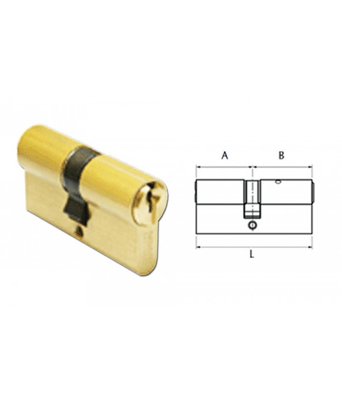 BOMBIN CILINDRO 30x30MM LEVA LARGA LATON AVL