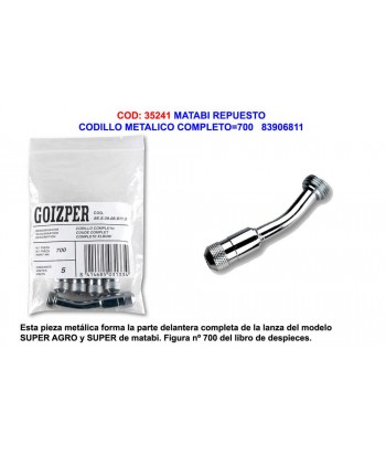 MATABI RECAMBIO CODILLO METAL REF 700