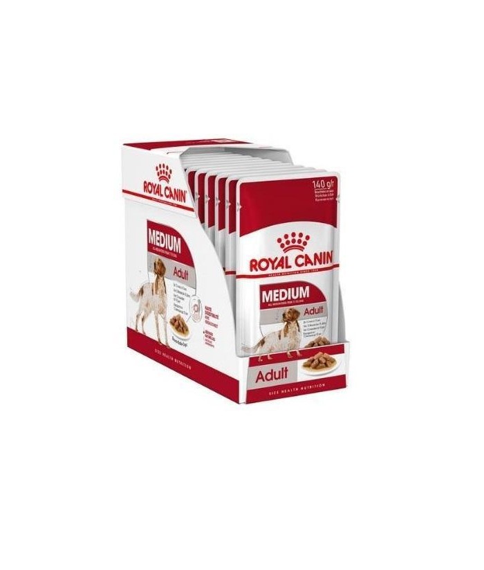 ROYAL CANIN MEDIUM ADULT HÚMEDO 10x140GR