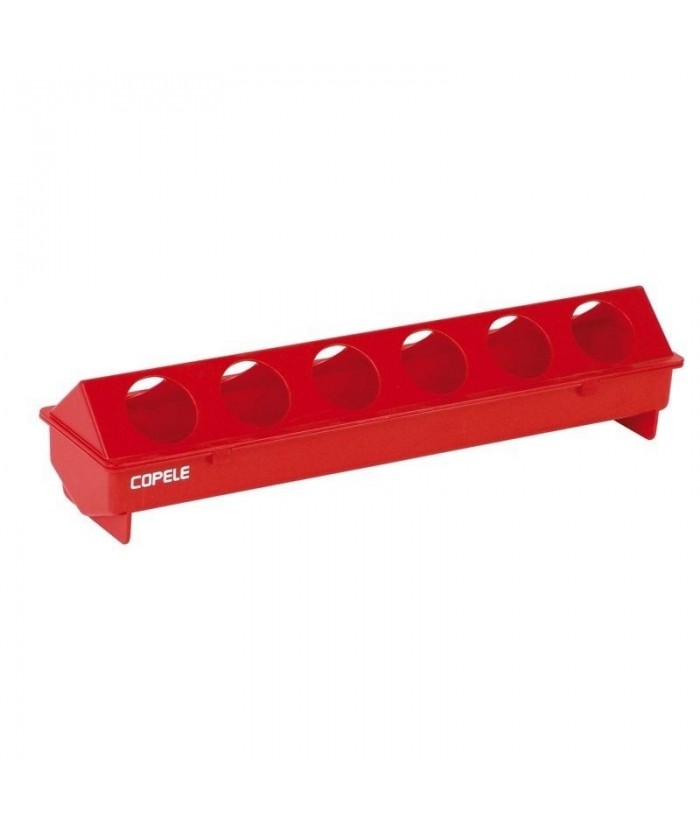 COMEDERO PLASTICO 50CM 10HUECOS ROJO COPELE