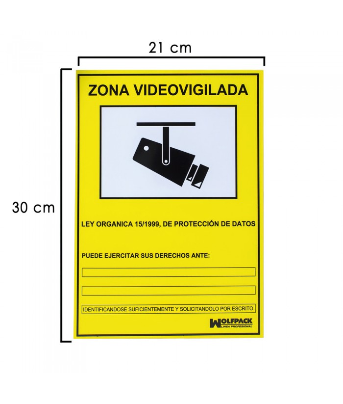 SEÑAL POLIESTIRENO 210x148MM ZONA VIDEOVIGILADA 