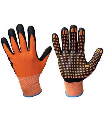 GUANTE NYLON NITRILO NARANJA PUNTOS T-7 TUMAN