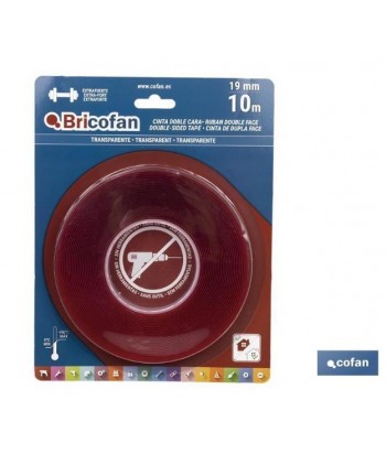 CINTA DOBLE CARA COFAN ROJA 10Mx19MM