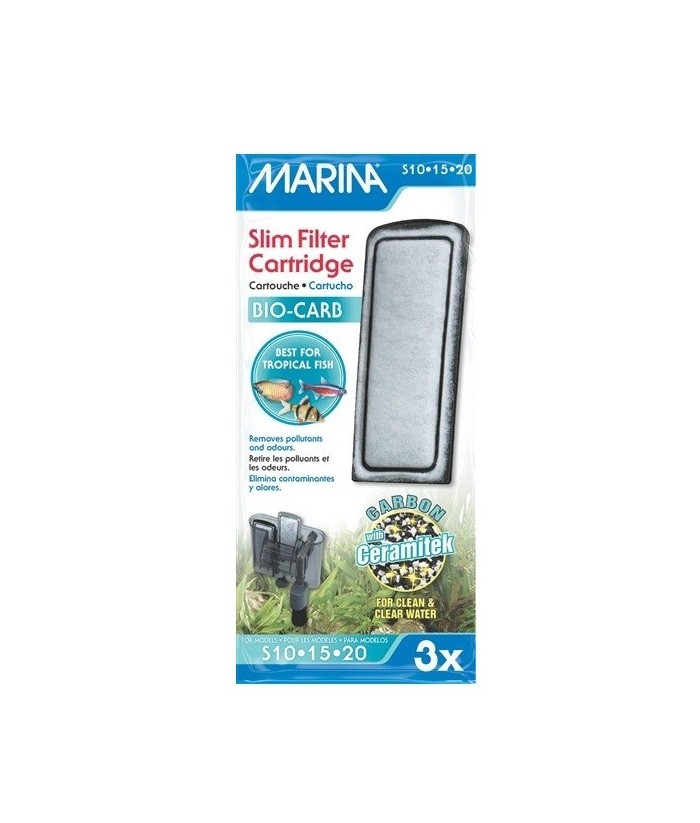 RECAMBIO FILTRO MARINA SLIM BIOCARB 3UDS CARBON 