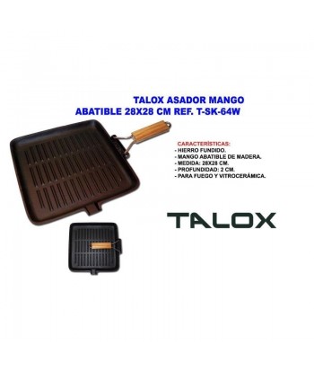 ASADOR HIERRO FUNDIDO 28X28X2CM TALOX