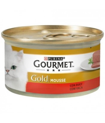 GOURMET GOLD MOUSSE BUEY LATA 85GR PURINA