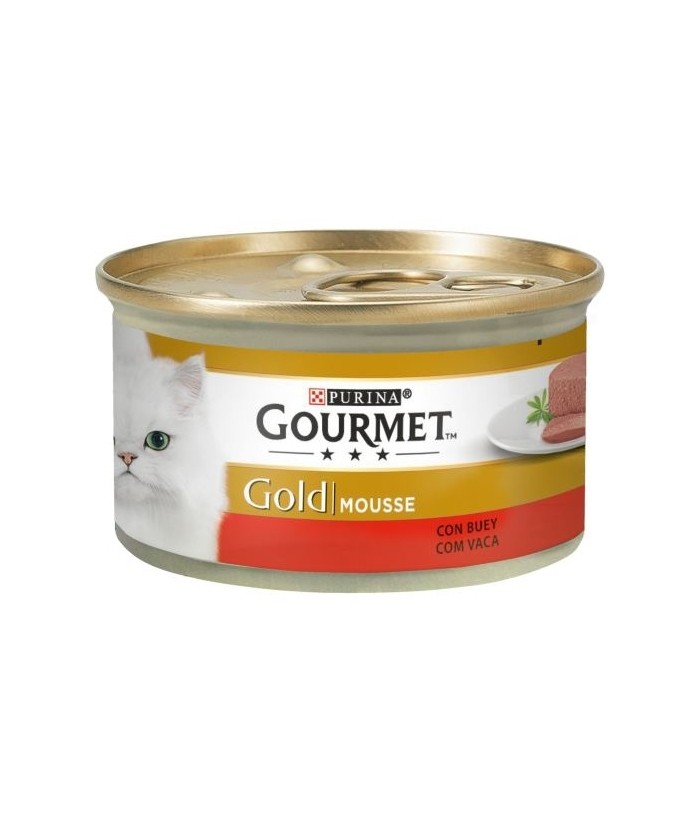 GOURMET GOLD MOUSSE BUEY LATA 85GR PURINA