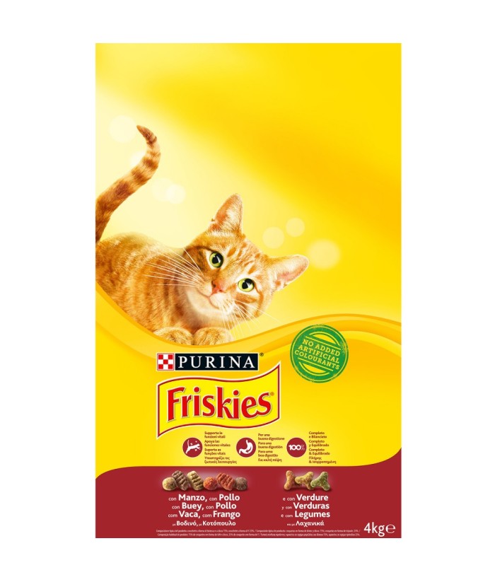 FRISKIES ADULT 4KG BUEY POLLO GATOS 