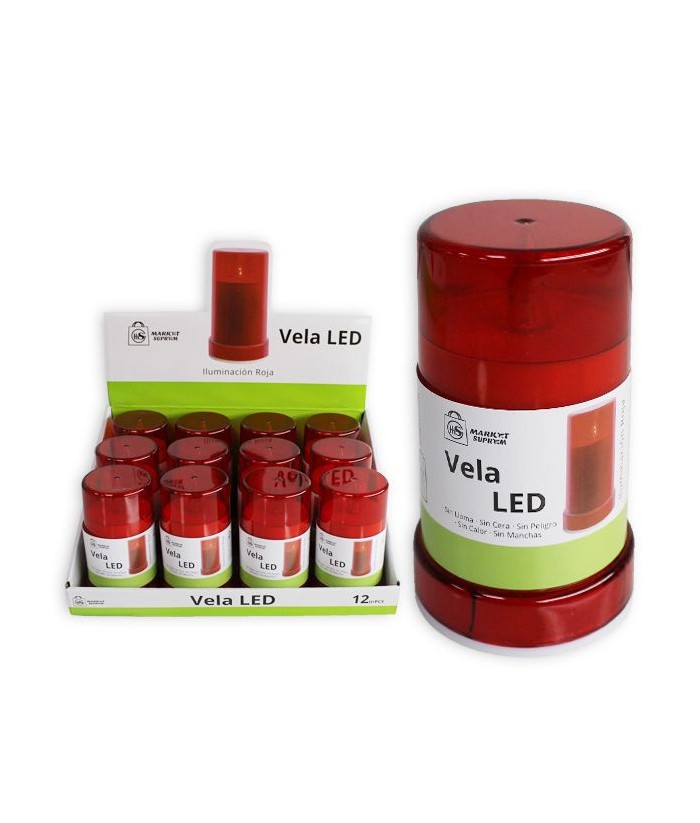 VELON LED ROJO 6 5x11CM CIRIO  UNIDAD 