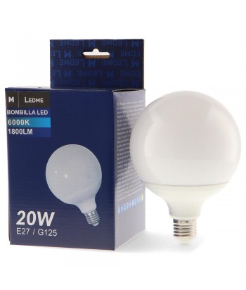 BOMBILLA LED E27 20W 6000K G125 LEDME