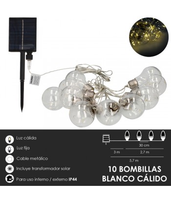 GUIRNALDA SOLAR 10BOMBILLAS 2 7 3M IP44 MAURER