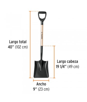 PALA OBRA CUADRADA TRUPER T1000 22X48CM M/ANILLA 