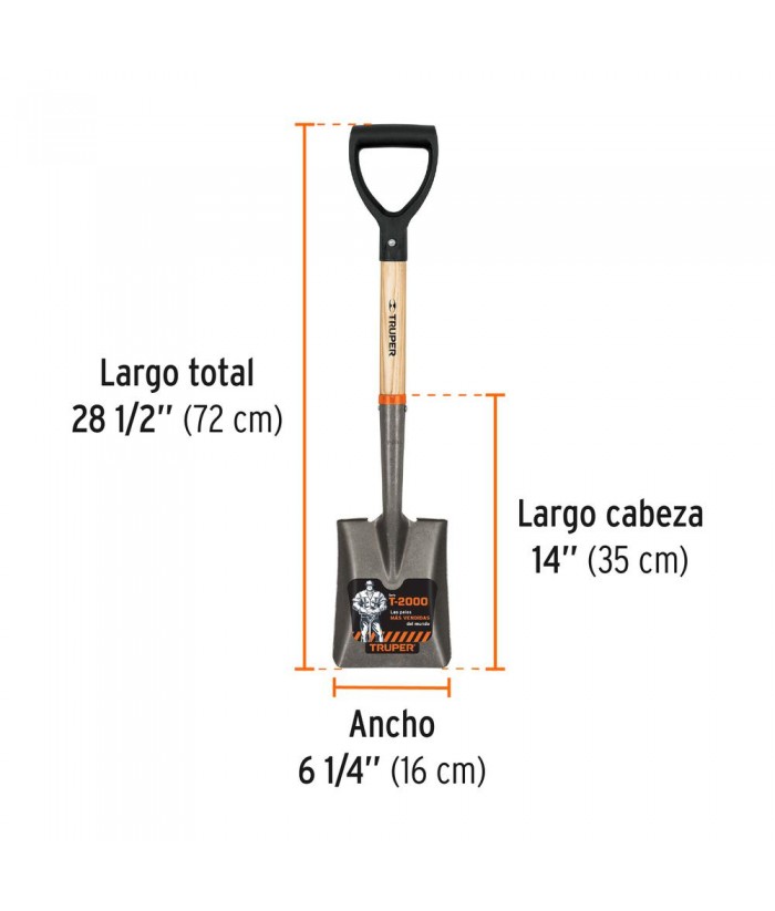 PALA CUADRADA TRUPER T2000 15x38CM ANILLA PALA CUADRADA TRUPER T2000 15x38CM ANILLA