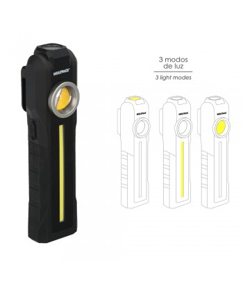LINTERNA LED 95 300 250LM RECARGABLE IMAN WOLFPACK