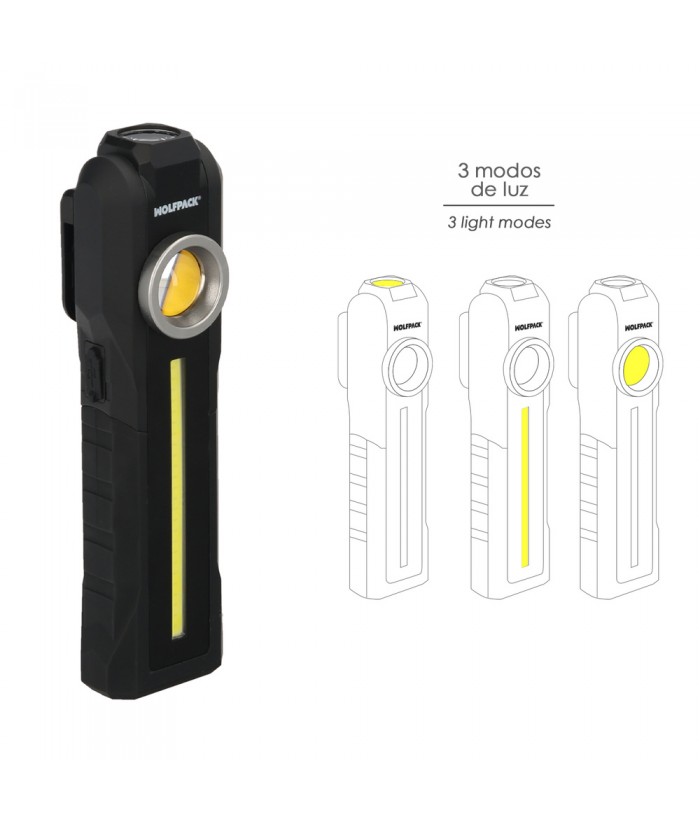 LINTERNA LED 95 300 250LM RECARGABLE IMAN WOLFPACK LINTERNA LED 95 300 250LM RECARGABLE IMAN WOLFPACK