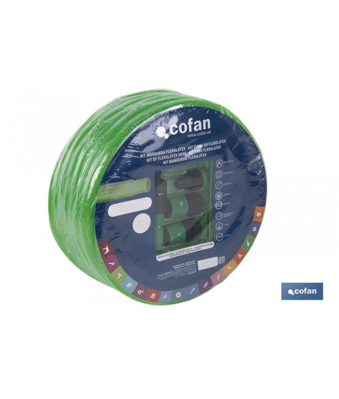 KIT MANGUERA FLEXOLATEX 3/8  10M C/ACCESORIOS