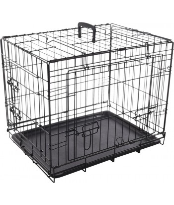 JAULA METAL PERROS 62x45x49 5CM FLAMINGO NYO NEGRA