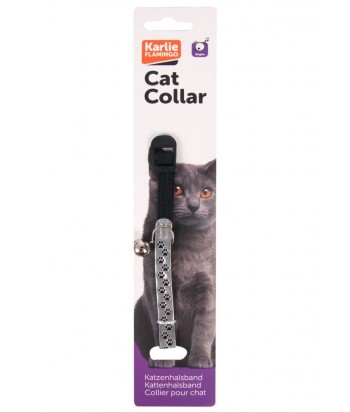 COLLAR GATOS KARLIE PAW GRIS HUELLAS