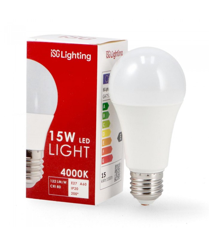 BOMBILLA LED E27 15W 6000K 122LM ISG BOMBILLA LED E27 15W 6000K 122LM ISG