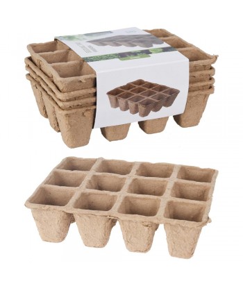 BANDEJA BIODEGRADABLE 16x12x4 5CM 12HUECOS 4UDS