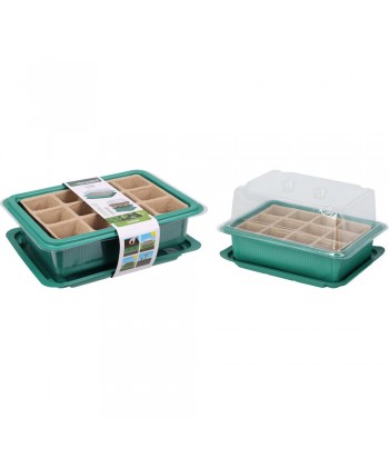 BANDEJA CULTIVO 20x14x12CM 12HUECOS BIODEGRADABLE