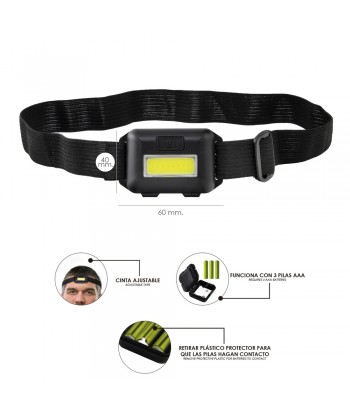 LINTERNA CABEZA FRONTAL LED 120LUM WOLFPACK