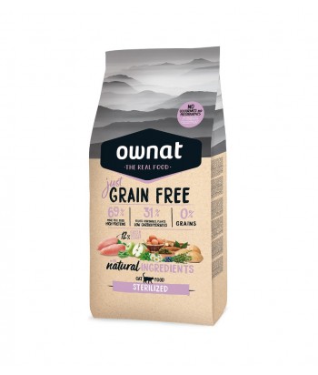 OWNAT JUST GRAIN FREE STERILIZED 1KG GATOS