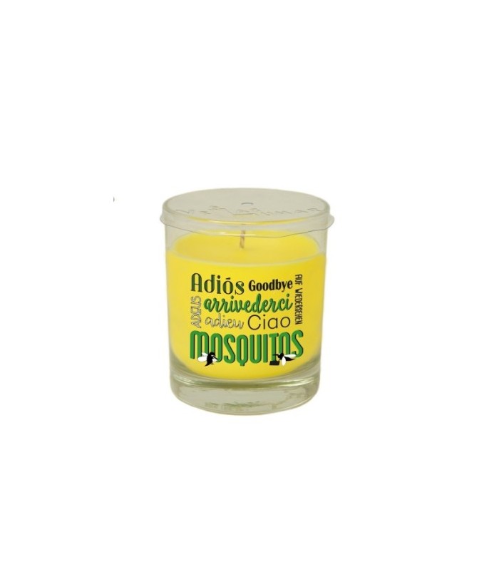 VELA ANTIMOSQUITO VASO VIDRIO CITRONELA ADIOS