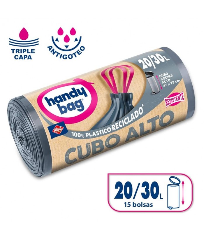 HANDY BAG BOLSA BASURA CUBO ALTO 12UDS 20-30L