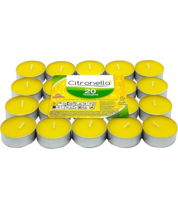 VELA ANTIMOSQUITOS CITRONELA 20UDS 40x40X15MM 