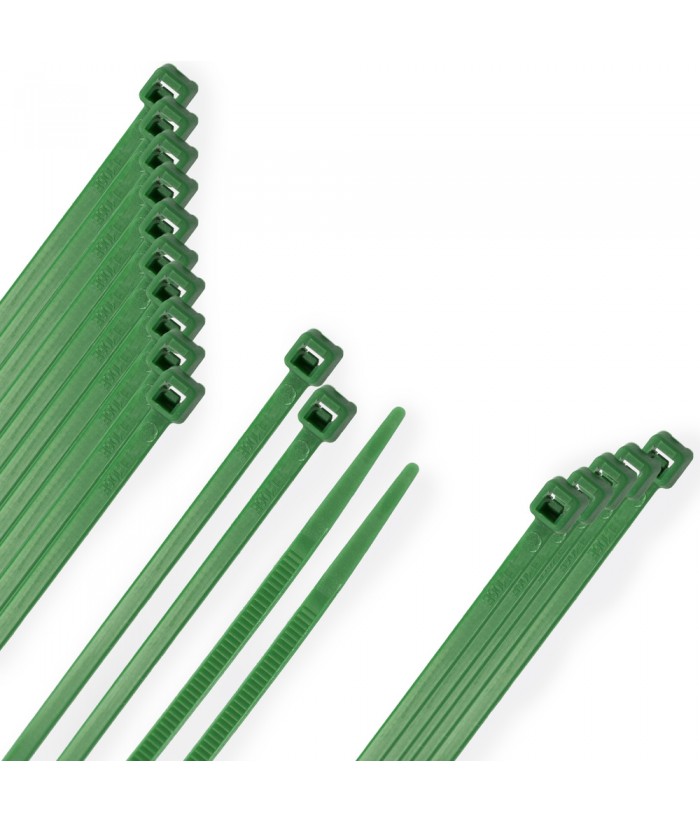 BRIDA NYLON 3 6x140MM VERDE 100UDS